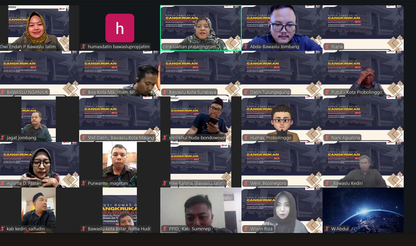 Cangkruan Demokrasi Seri ke-12, Endah Minta Pengawas Pemilu Perkuat Strategi Hadapi Buzzer