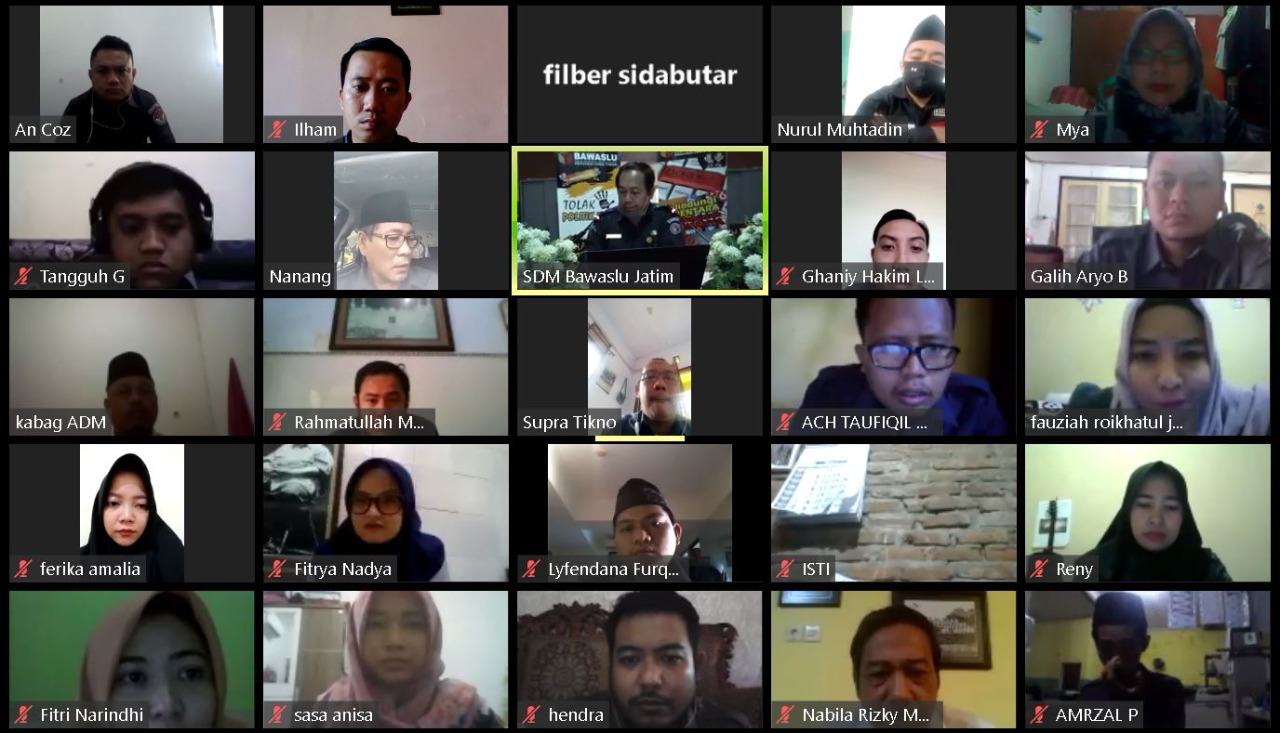 Maksimalkan Kerja Di Rumah, Bawaslu Jatim Lakukan Apel Daring