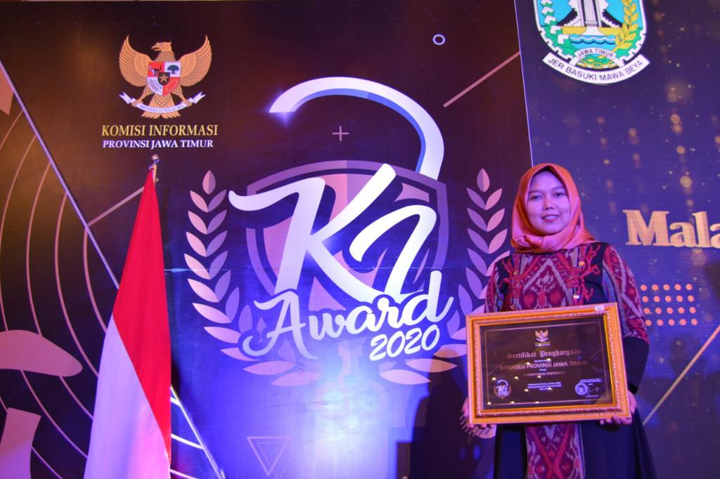 KI Award 2020, Bawaslu Jatim Raih Anugerah Badan Publik Partisipatif