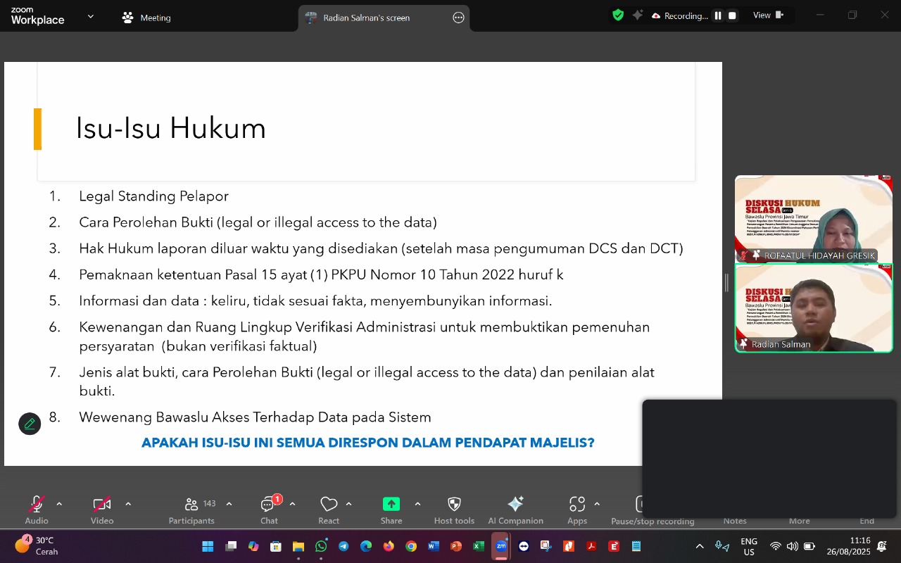 Eksaminasi Putusan DPD 2024, Akademisi Unair Sampaikan 8 Isu Hukum