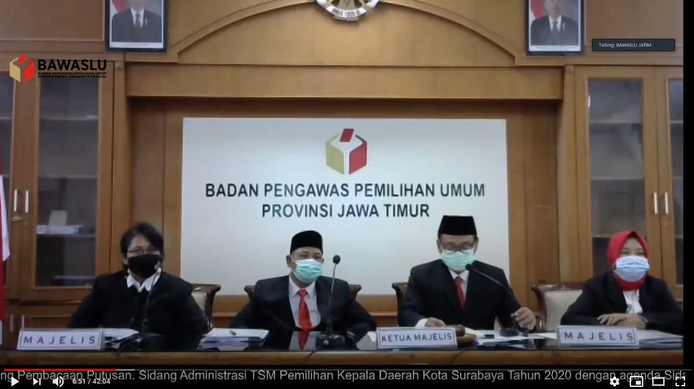 Bawaslu Jatim Putuskan Laporan TSM Pilkada Surabaya Tidak Terbukti