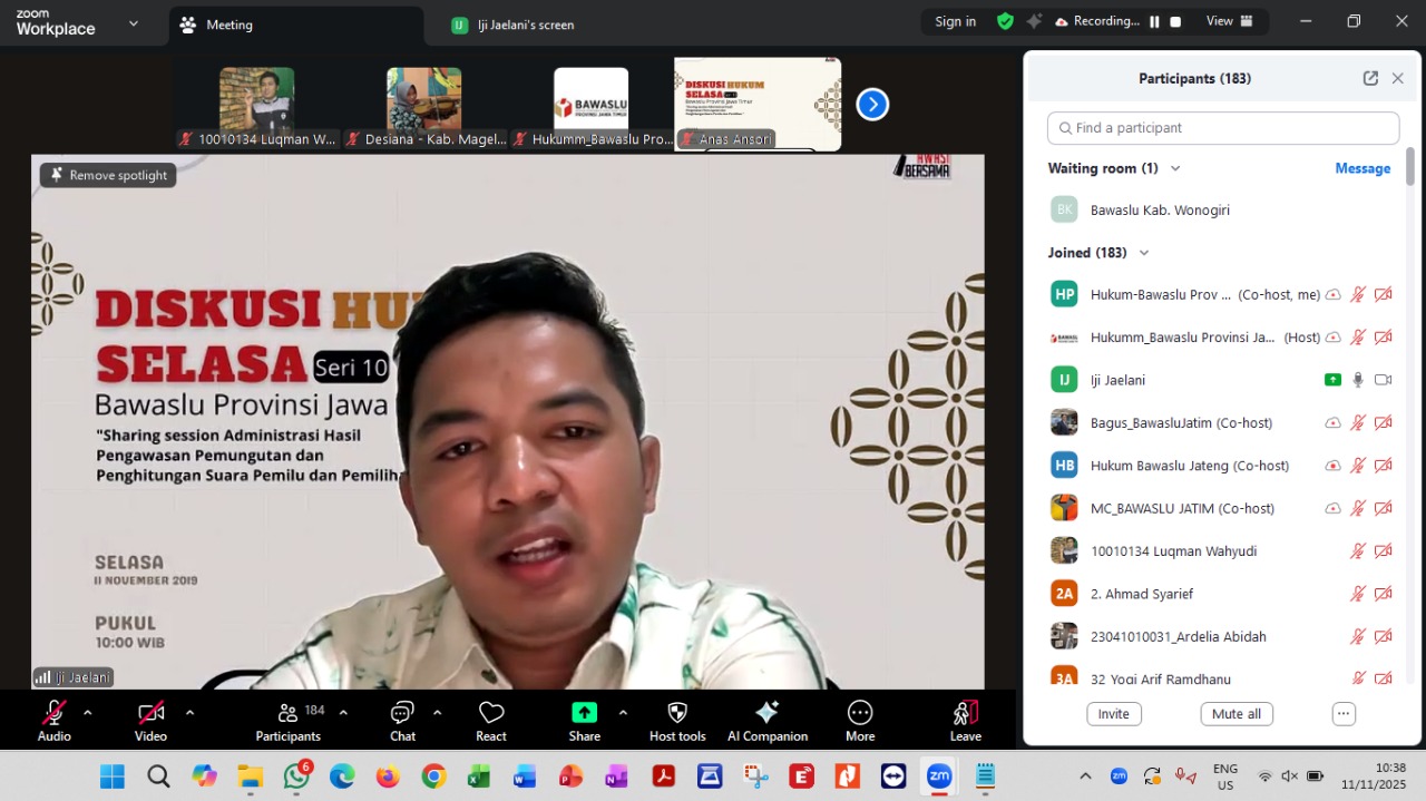 DHS ke-10, Tenaga Ahli Bawaslu RI Sampaikan 5 Catatan Perbaikan Pengawasan Tungsura