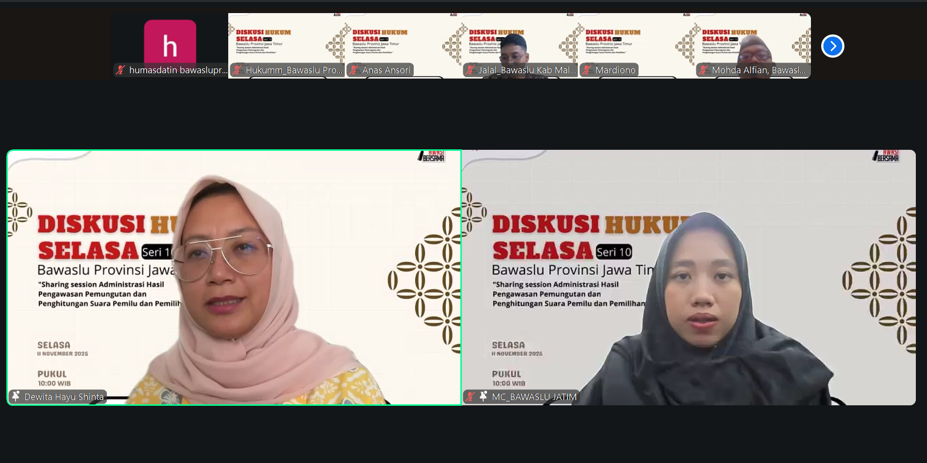 Kolaborasi Bawaslu Jatim dan Jateng, DHS ke-10 Bahas Administrasi Hasil Pengawasan Tungsura