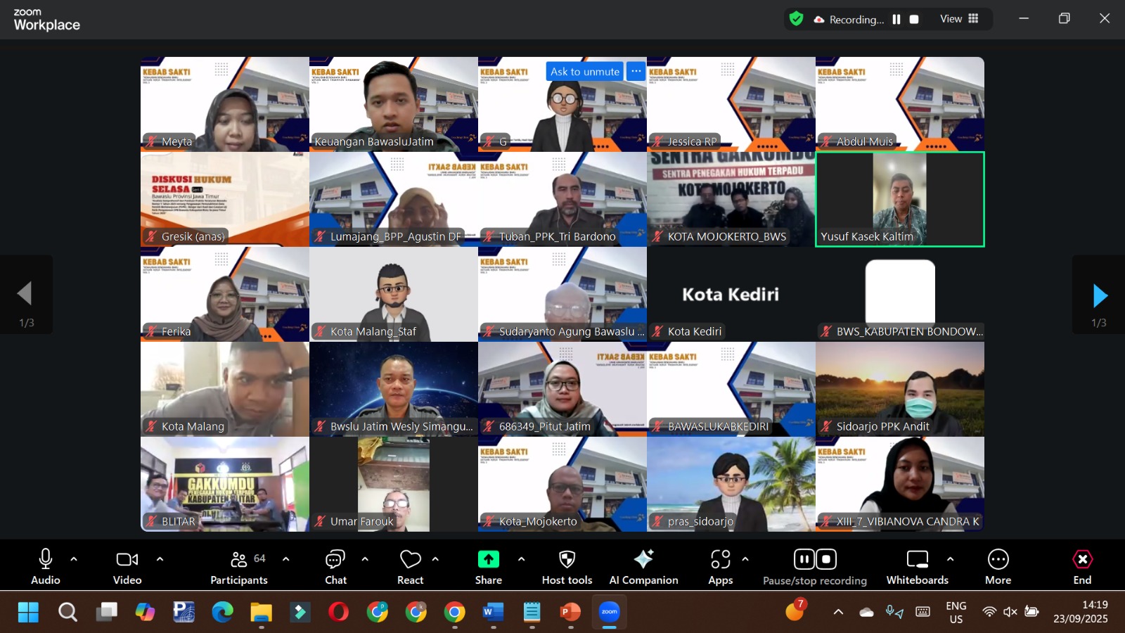 Bawaslu Jatim Gelar Coaching Clinic, Bahas Kewajiban Bendahara Satker