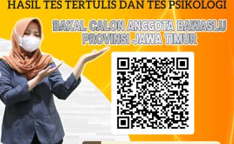 PENGUMUMAN HASIL TES TERTULIS DAN TES PSIKOLOGI CALON ANGGOTA BAWASLU PROVINSI JAWA TIMUR 2022