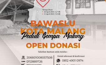 Aksi Kemanusiaan Bawaslu Kota Malang Peduli Gempa