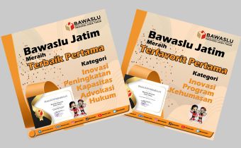 Bawaslu Jatim Raih Penghargaan Inovasi Kehumasan dan Peningkatan Kapasitas Advokasi Hukum